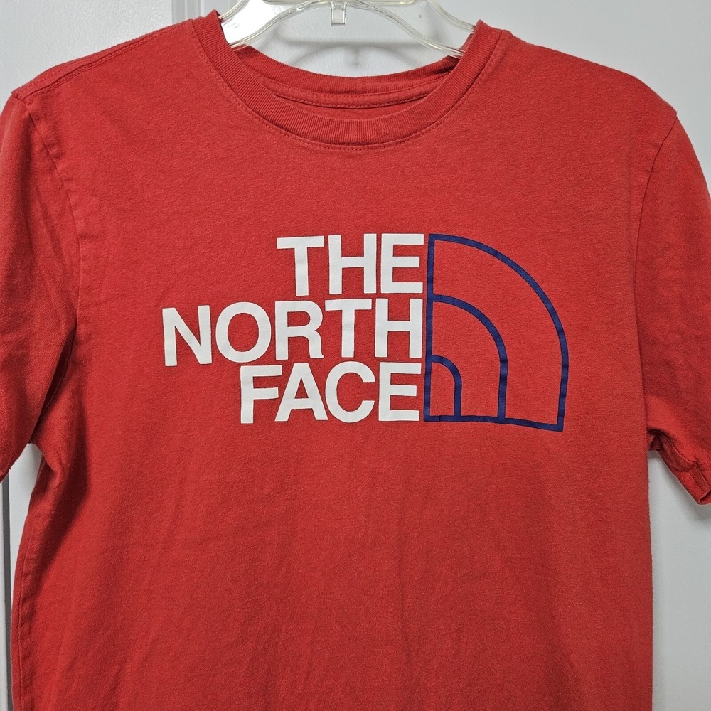 The North Face T-Shirt Mens S Red Graphic Logo Short Sleeve Crew Neck Cotton Tee